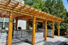 Pergola stained cedar by Shoreham painters