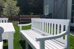 Outside patio furniture painted white by Suffolk County painters